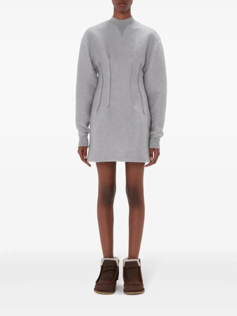 JW Anderson textured long-sleeve hourglass dress - Grey