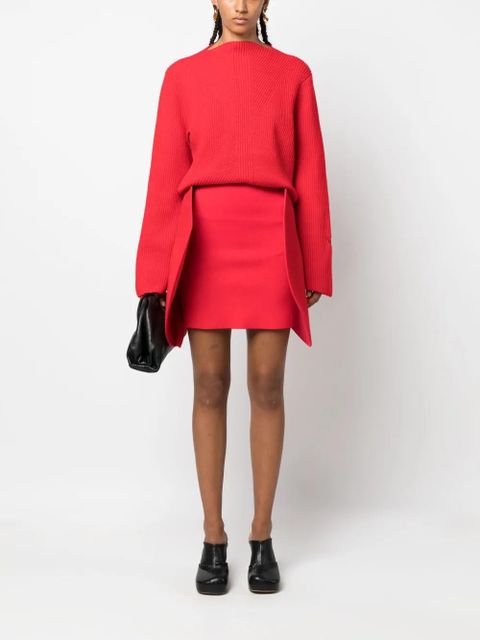 Victoria Beckham circular 3D-detailing ribbed miniskirt - Red - zdjęcie produktu nr 2