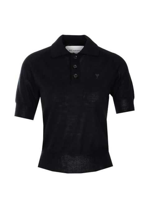 AMI Paris buttoned polo shirt - Black - zdjęcie produktu nr 1