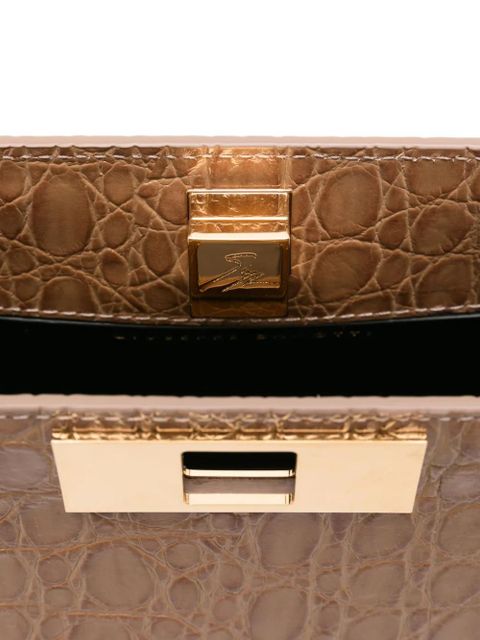 Giuseppe Zanotti crocodile-effect clutch bag - Brown