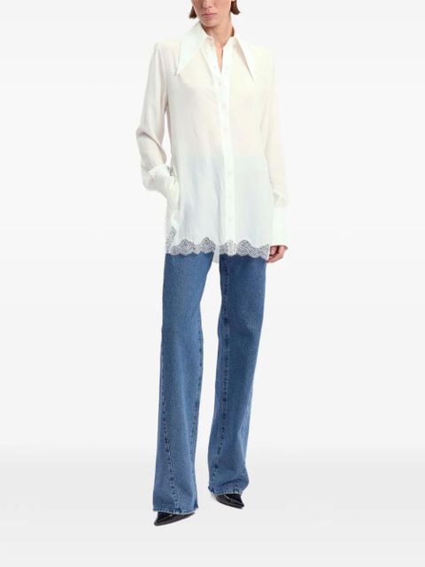 16Arlington Fiorella lace-trim shirt - White