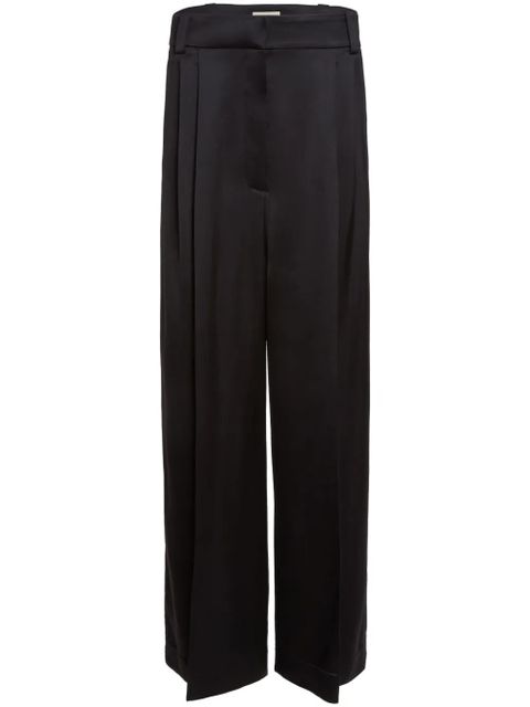 KHAITE Simone pleated wide-leg trousers - Black - zdjęcie produktu nr 1