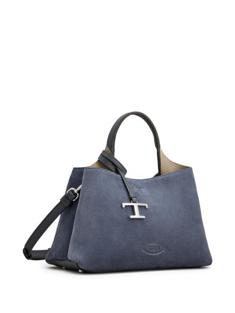 Tod's suede logo-appliqué tote bag - Blue - zdjęcie produktu nr 2