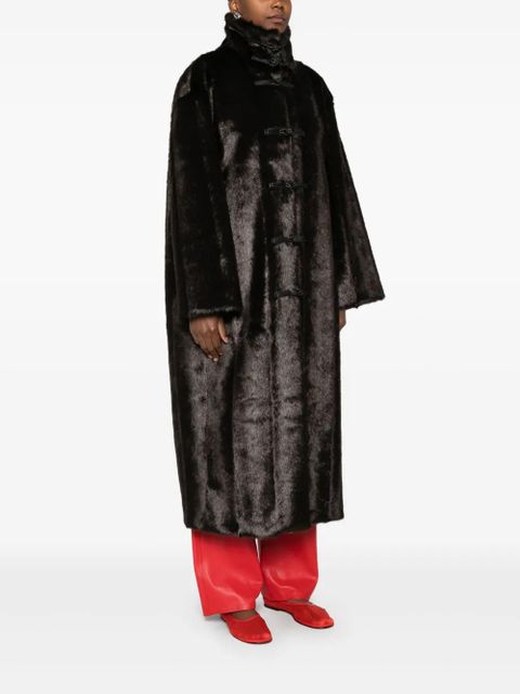 Róhe faux-fur buttoned coat - Brown