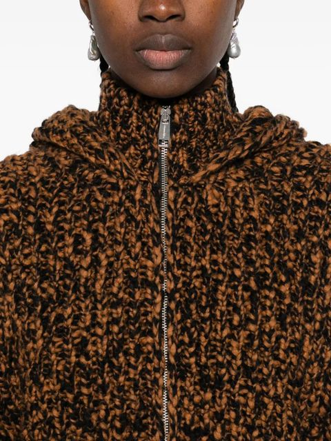 Nanushka hooded knitted jacket - Brown