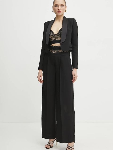 ERMANNO Firenze spodnie damskie kolor czarny proste high waist 56TP057E22 - zdjęcie produktu nr 2