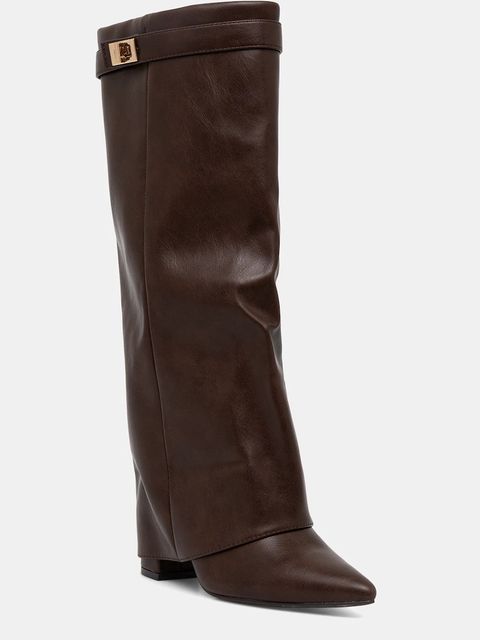 Answear Lab kozaki damskie kolor brązowy na słupku - zdjęcie produktu nr 2