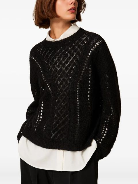 TWINSET openwork wool-blend sweater - Black - zdjęcie produktu nr 2