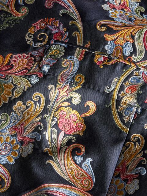 ETRO paisley-print jacquard coat - Blue