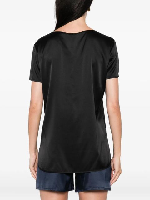 Max Mara satin short-sleeve top - Black