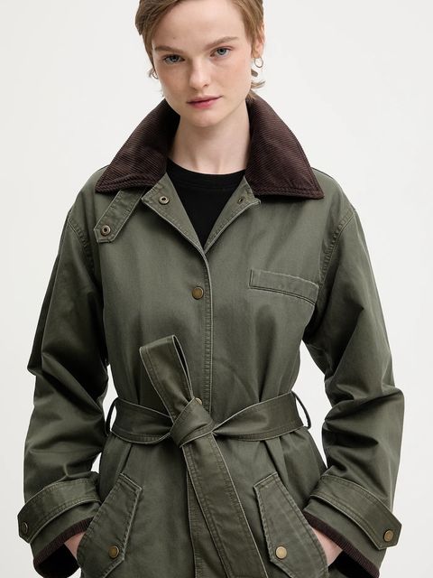 Abercrombie & Fitch płaszcz kolor zielony KI144-5195-340