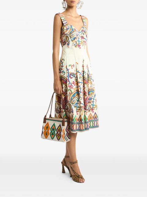 ETRO floral paisley-print cotton midi dress - Neutrals