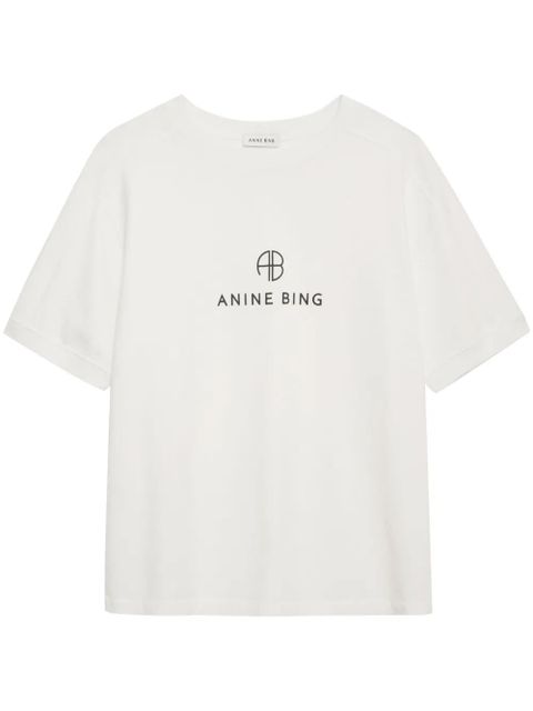ANINE BING logo-print cotton t-shirt - White - zdjęcie produktu nr 1