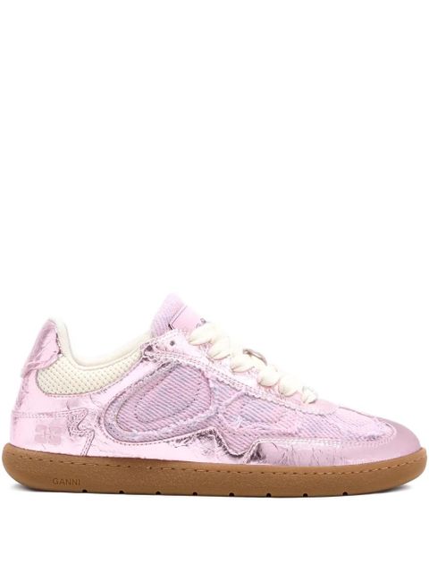 GANNI metallic-finish sneakers - Pink - zdjęcie produktu nr 1