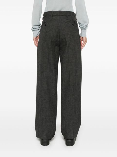 Miu Miu logo-patch trousers - Grey
