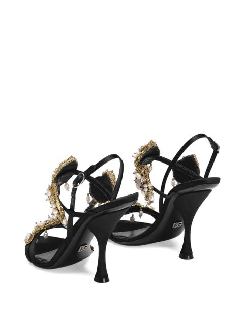 Dolce & Gabbana 105mm embellished stiletto sandals - Black