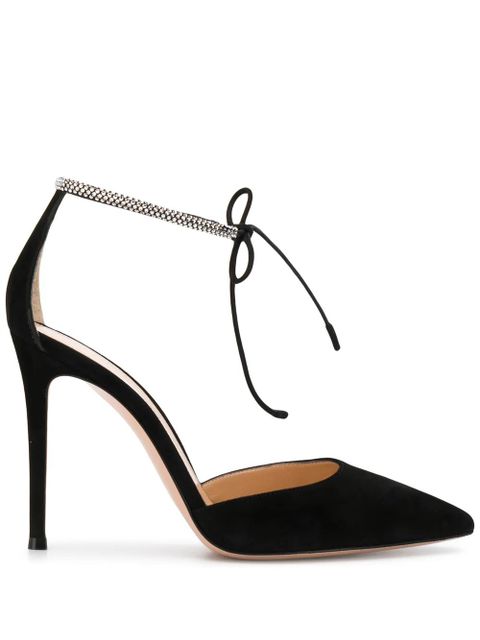 Gianvito Rossi Montecarlo D'Orsay 105mm suede pumps - Black - zdjęcie produktu nr 1