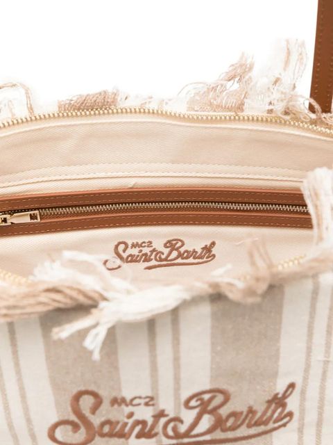 MC2 Saint Barth City striped fringed tote bag - Neutrals