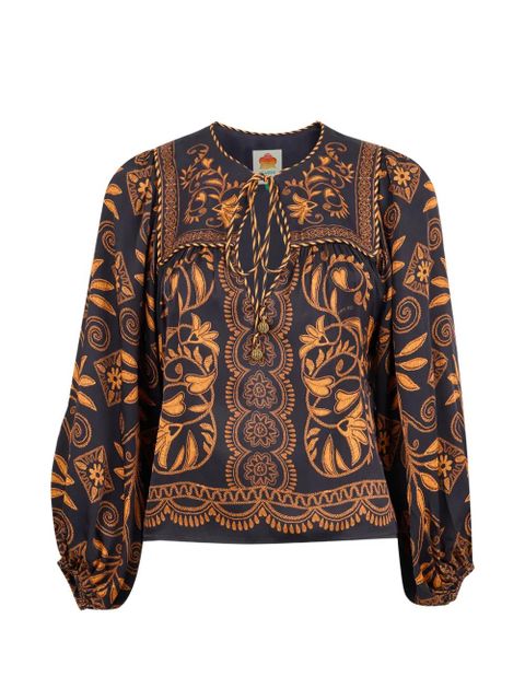 FARM Rio Cornely Ainika floral-print blouse - Black - zdjęcie produktu nr 1