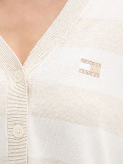 Tommy Jeans kardigan bawełniany damski kolor beżowy lekki DW0DW20968