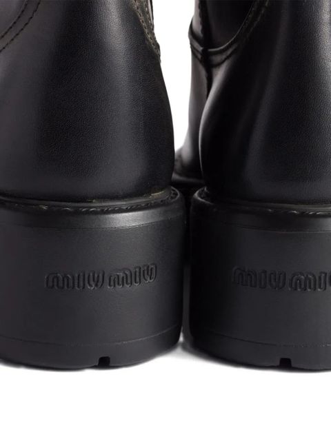 Miu Miu leather boots - Black