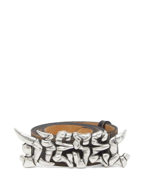 Diesel graffiti-buckle leather belt - Black - zdjęcie produktu nr 1