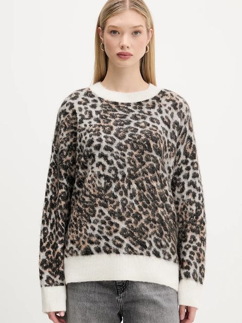 HUGO sweter z wełną damski kolor beżowy 50548255 - zdjęcie produktu nr 1