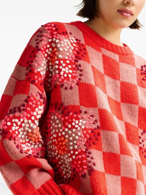 Essentiel Antwerp Inter checkerboard sweater - Red