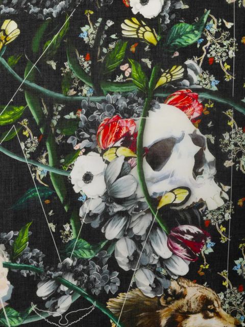 Zadig&Voltaire floral skull scarf - Black - zdjęcie produktu nr 2