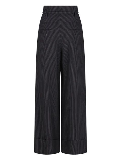 FENDI pinstripe belted trousers - Blue