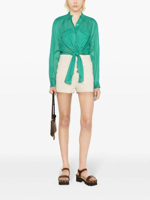 MARANT ÉTOILE Nath organic cotton shirt - Green - zdjęcie produktu nr 2