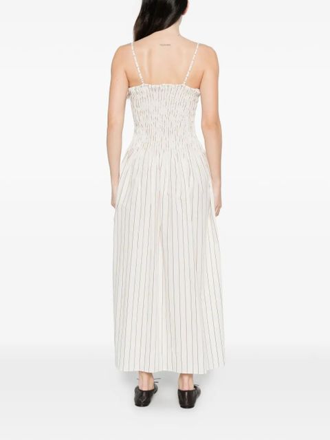 Faithfull the Brand Araceli striped shirred maxi dress - Neutrals