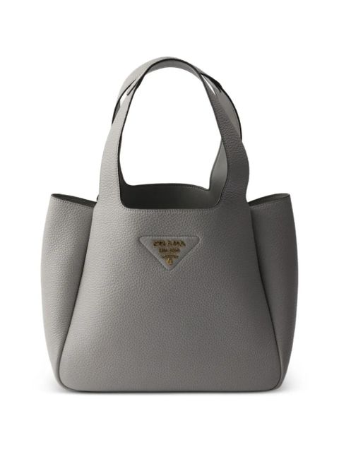 Prada small leather tote bag - Grey - zdjęcie produktu nr 1