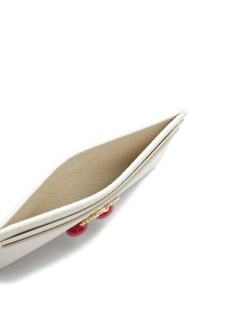 Valentino Garavani Cherryfic leather cardholder - Neutrals