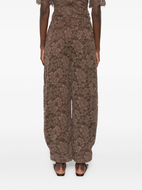 Rowen Rose floral-print trousers - Brown
