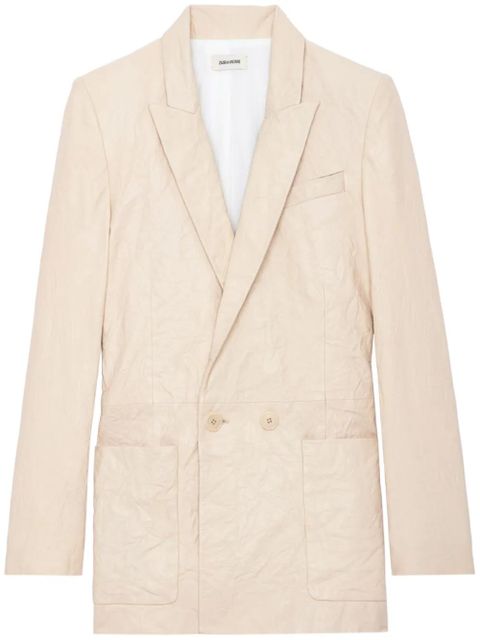 Zadig&Voltaire peak-lapel leather blazer - Neutrals - zdjęcie produktu nr 1