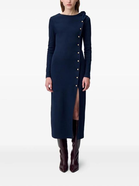 Claudie Pierlot tie-neck button-detail dress - Blue - zdjęcie produktu nr 2