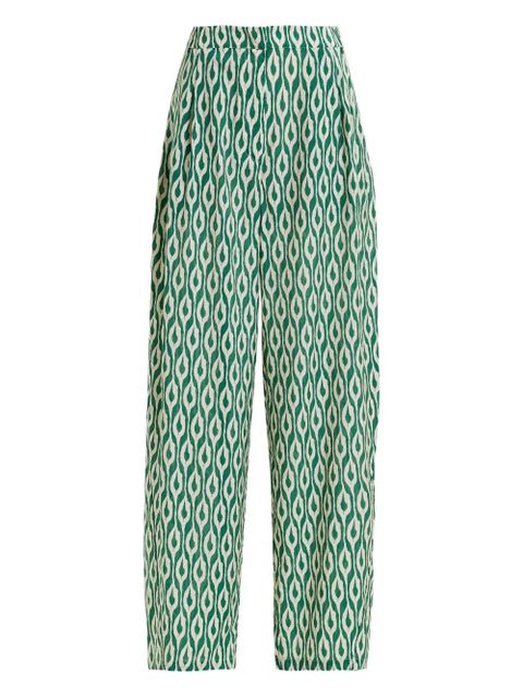 Essentiel Antwerp Ihalton geometric-print trousers - Green - zdjęcie produktu nr 1
