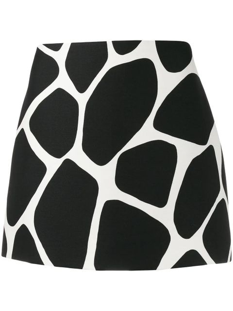 Valentino Garavani giraffe print fitted mini skirt - Black - zdjęcie produktu nr 1