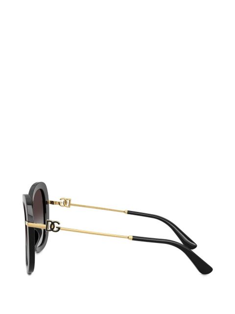 Dolce & Gabbana logo oversize-frame sunglasses - Black