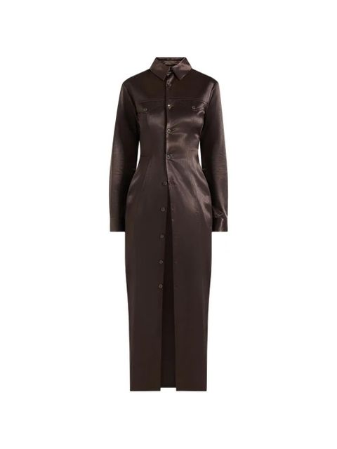 Manière De Voir Etta tie crinkled shirt - Brown - zdjęcie produktu nr 1