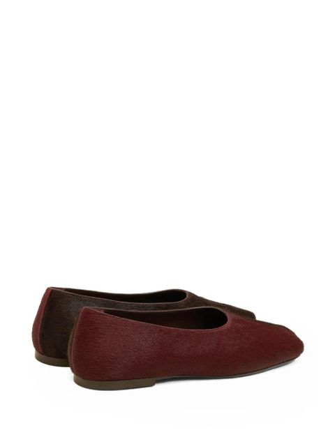 AMI Paris two-tone leather ballet flats - Red