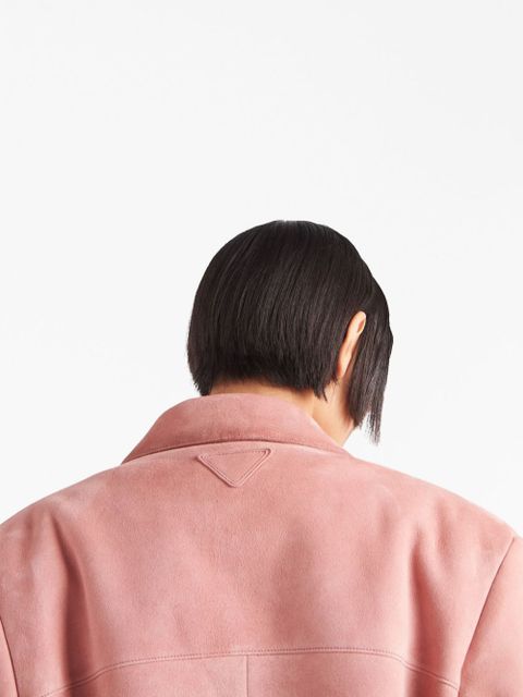Prada single-breasted suede blazer - Pink
