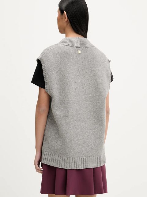 HUGO kamizelka z domieszką kaszmiru damskie kolor szary 50554059 - zdjęcie produktu nr 2