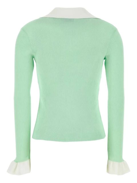 Self-Portrait ribbed cardigan - Green - zdjęcie produktu nr 2