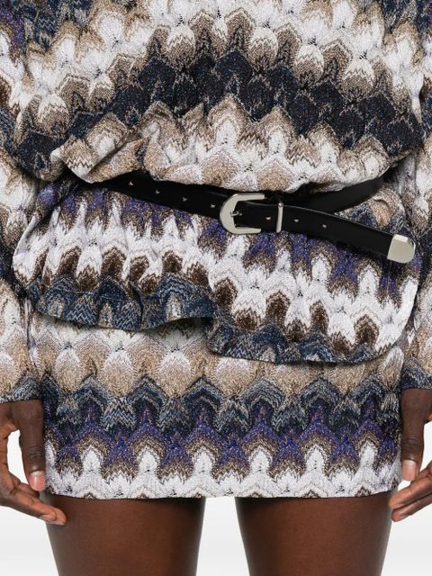 Missoni zigzag-knit metallic mini skirt - Blue