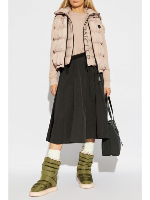 Moncler logo-patch belted-waist skirt - Black