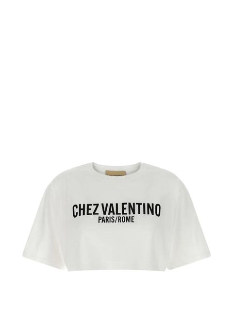 Valentino Garavani cropped print T-shirt - White - zdjęcie produktu nr 1