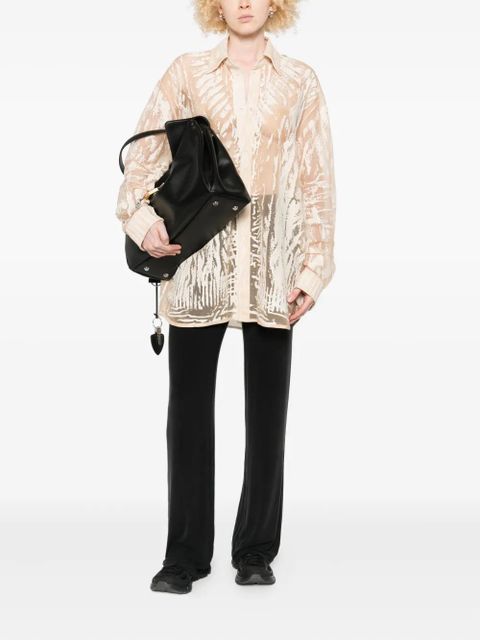 Diesel abstract-print long-sleeve blouse - Neutrals