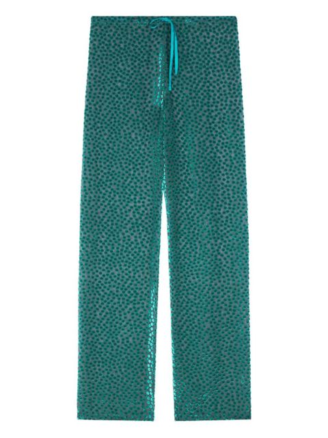 DRIES VAN NOTEN elasticated polka-dot trousers - Blue - zdjęcie produktu nr 1